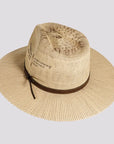 Dover | Womens Bangora Straw Flat Brim Pinch Front Sun Hat