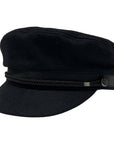 Downtown Black Wool Polyester Cap by American Hat Makers angled left view