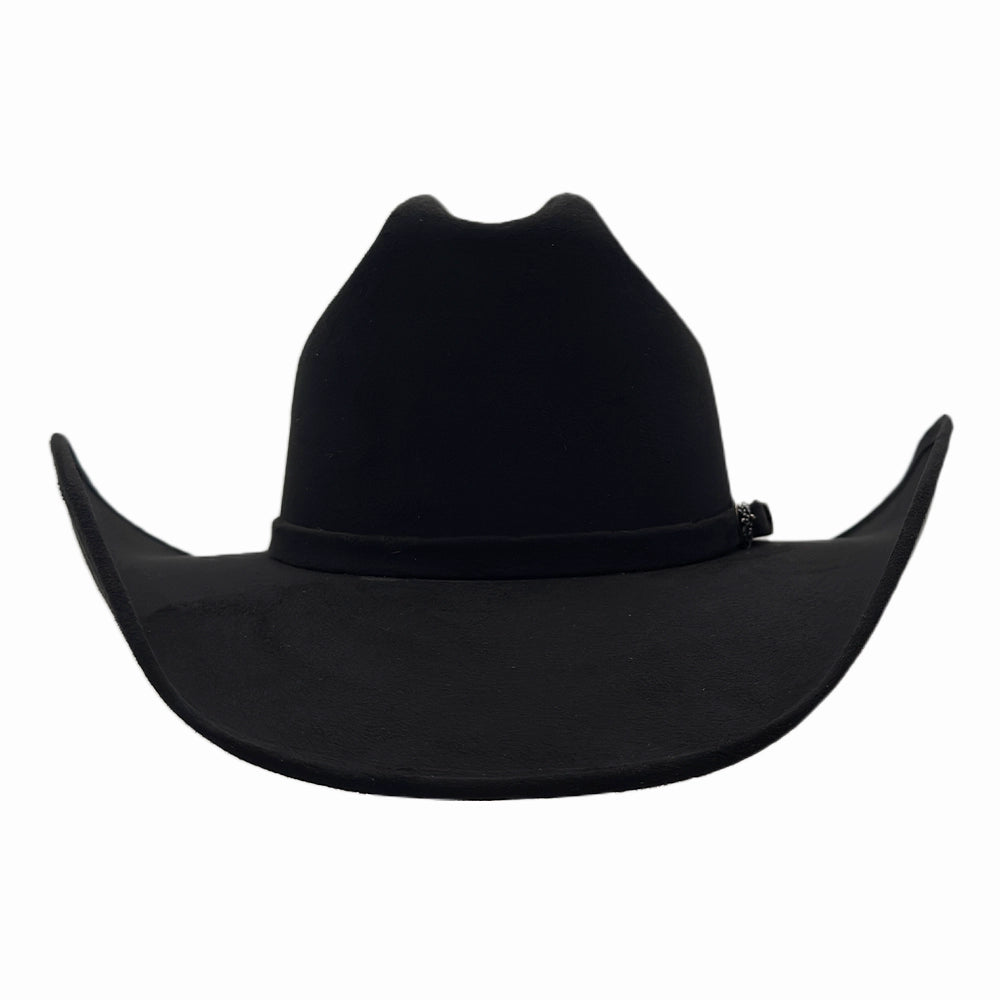 Dutch | Mens Black Faux Suede Cattleman Crown Cowboy Hat