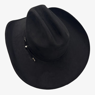 Dutch | Mens Black Faux Suede Cattleman Crown Cowboy Hat
