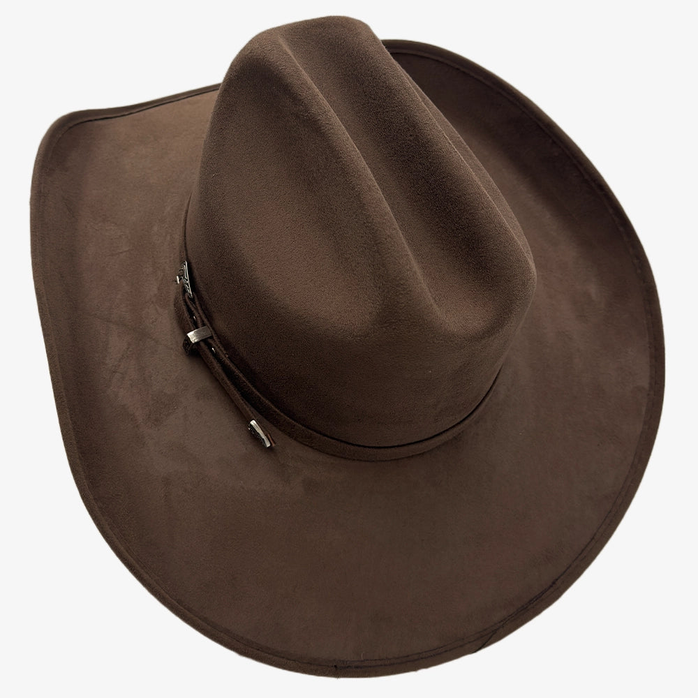 Dutch | Mens Brown Faux Suede Cattleman Crown Cowboy Hat