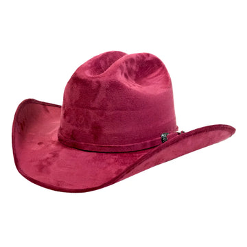 Dutch | Mens Burgundy Faux Suede Cattleman Crown Cowboy Hat