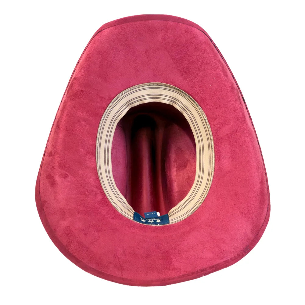 Dutch | Mens Burgundy Faux Suede Cattleman Crown Cowboy Hat