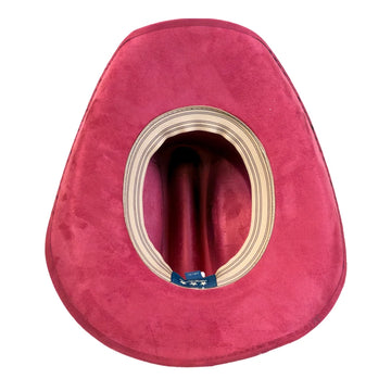 Dutch | Womens Burgundy Faux Suede Cattleman Crown Cowgirl Hat