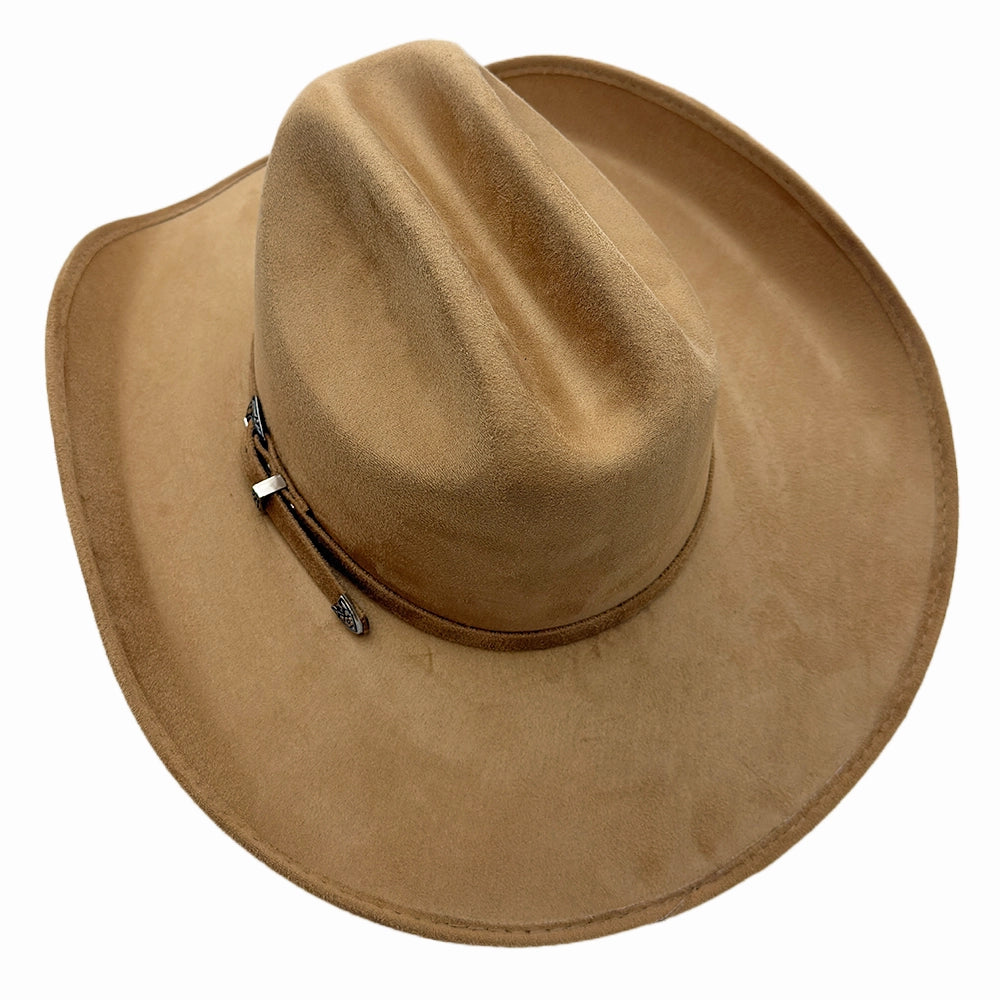 Dutch | Mens Camel Faux Suede Cattleman Crown Cowboy Hat  display picture 3