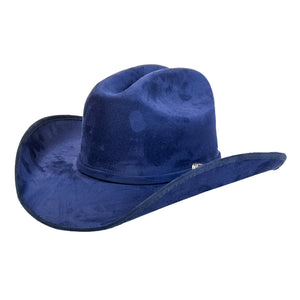Dutch | Mens Navy Faux Suede Cattleman Crown Cowboy Hat