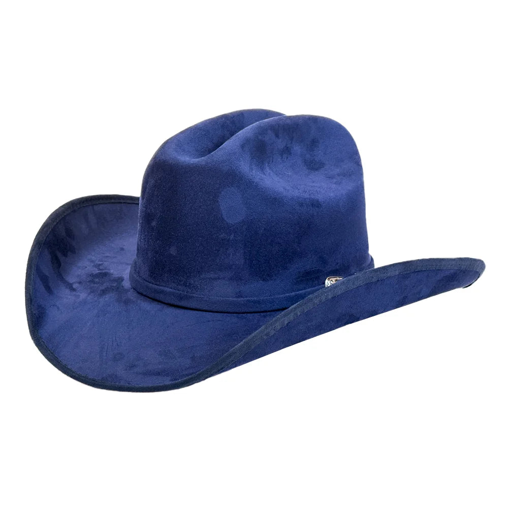Dutch | Womens Navy Faux Suede Cattleman Crown Cowgirl Hat