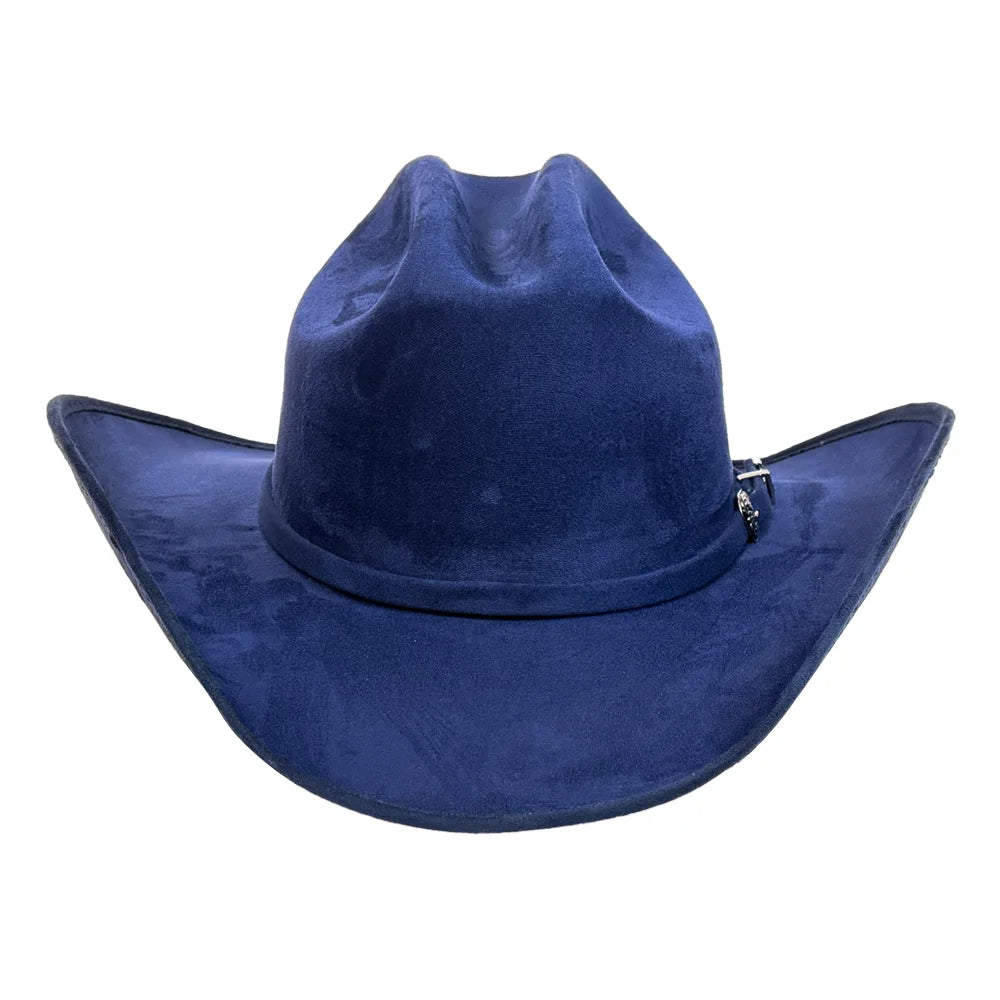 Dutch | Mens Navy Faux Suede Cattleman Crown Cowboy Hat