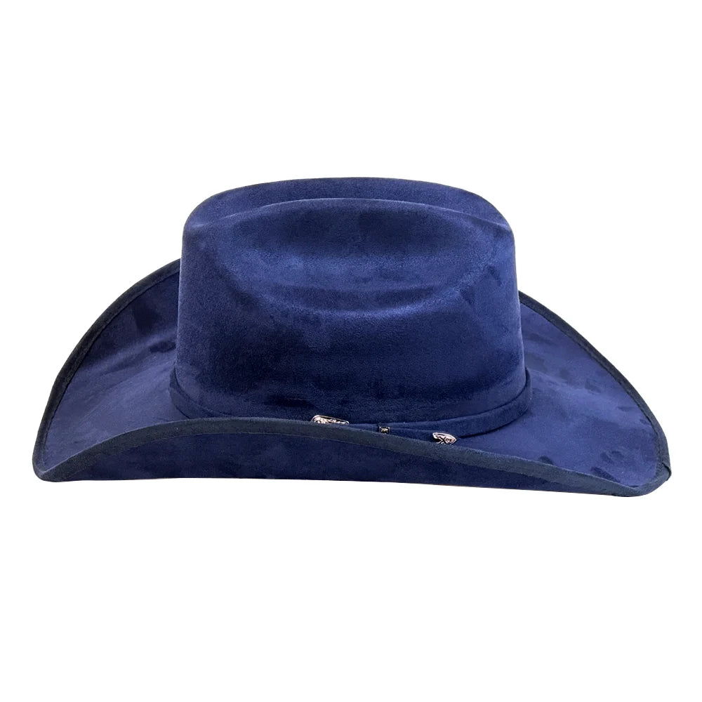 Dutch | Mens Navy Faux Suede Cattleman Crown Cowboy Hat