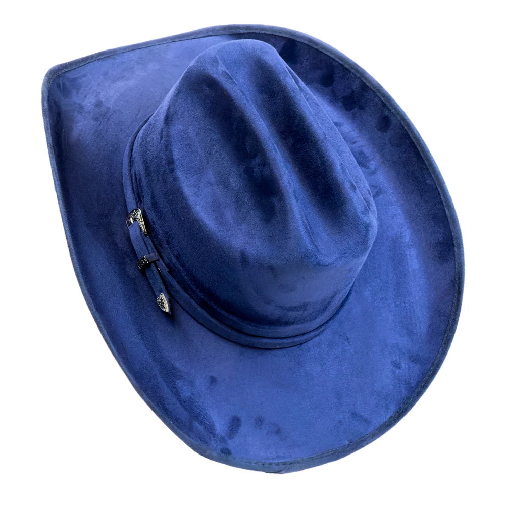 Dutch | Mens Navy Faux Suede Cattleman Crown Cowboy Hat