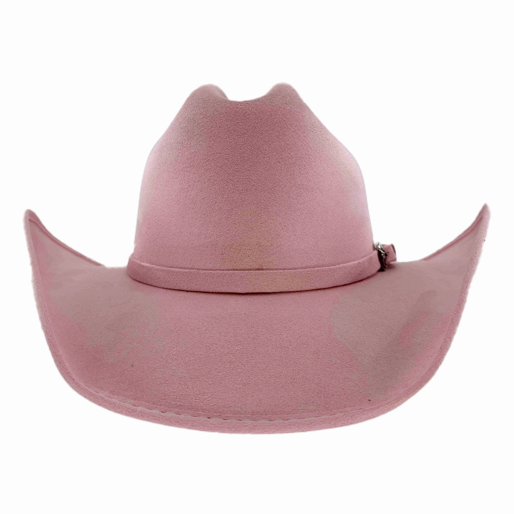 Dutch | Mens Pink Faux Suede Cattleman Crown Cowboy Hat