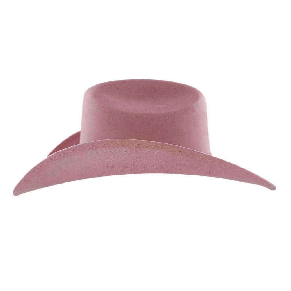 Dutch | Mens Pink Faux Suede Cattleman Crown Cowboy Hat