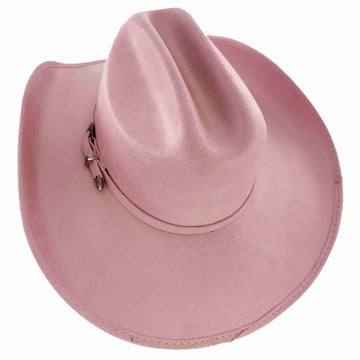 Dutch | Mens Pink Faux Suede Cattleman Crown Cowboy Hat