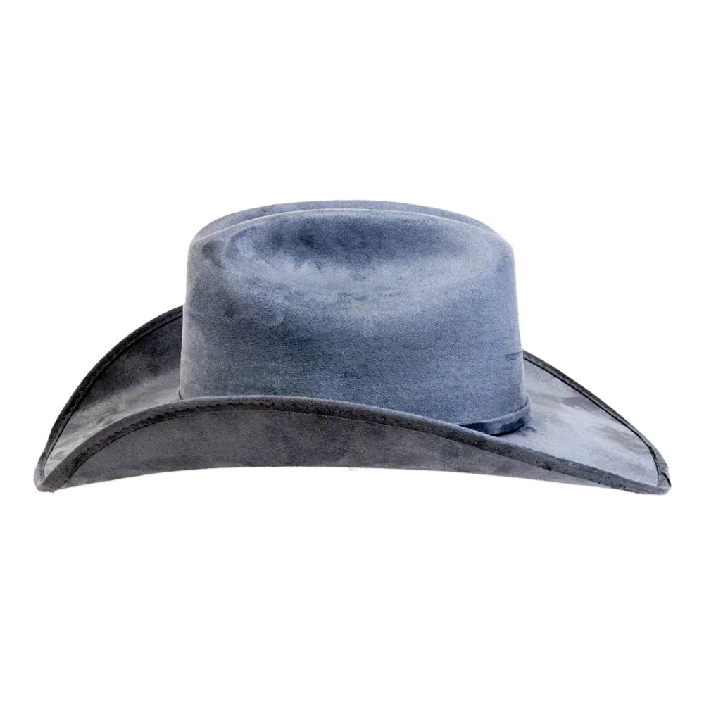 Dutch | Womens Slate Gray Faux Suede Cattleman Crown Cowgirl Hat
