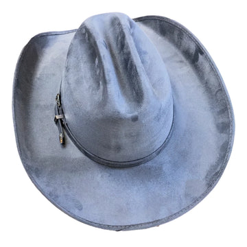 Dutch | Mens Slate Gray Faux Suede Cattleman Crown Cowboy Hat