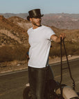 El Dorado SR2 | Mens Black Leather Top Hat with SR2 Hat Band