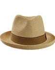 Emilio Natural Sun Straw Fedora Hat Front View