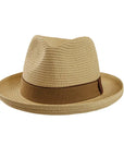 Emilio Natural Sun Straw Fedora Hat Front View