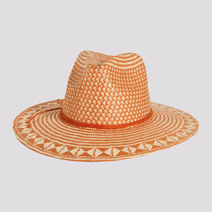 Eppie | Womens Natural & Terracotta Two Tone Toyo Straw Sun Hat