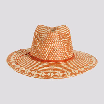 Eppie | Womens Natural & Terracotta Two Tone Toyo Straw Sun Hat