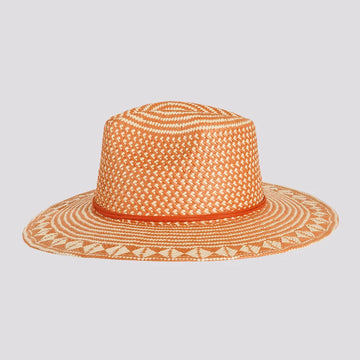 Eppie | Womens Natural & Terracotta Two Tone Toyo Straw Sun Hat