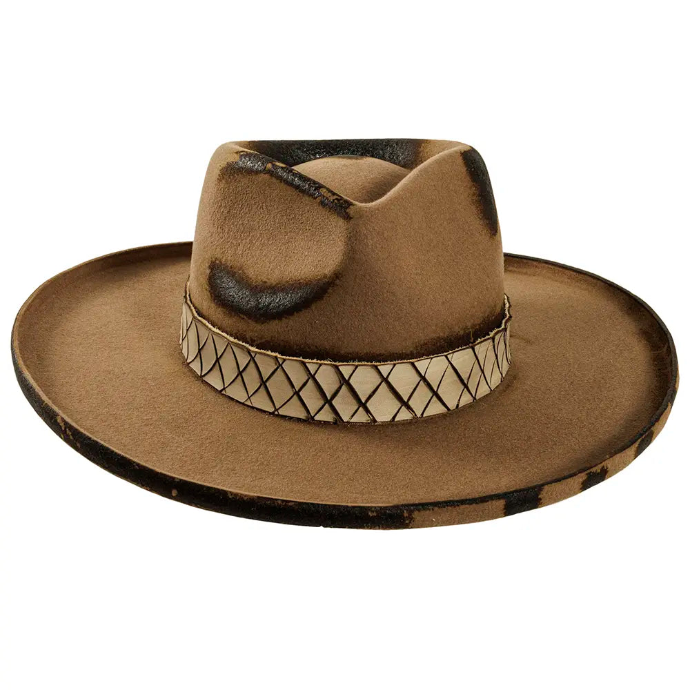 Etcher Womens Felt Fedora Front Angled View