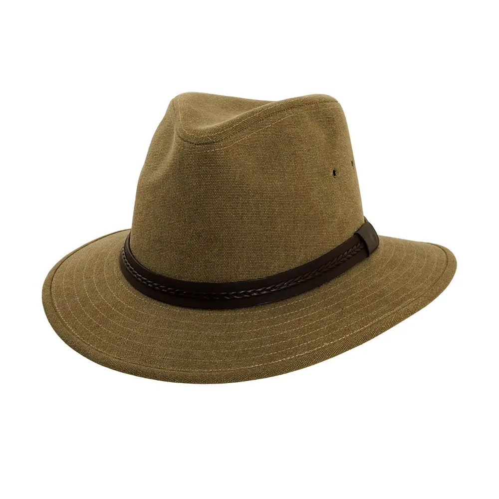 Explorer Olive Outback Hat Angled View