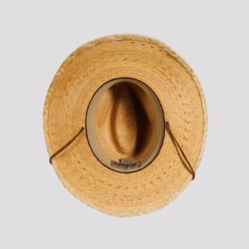 Falcon | Womens Tan Fine Mexican Palm Wide Brim Straw Sun Hat