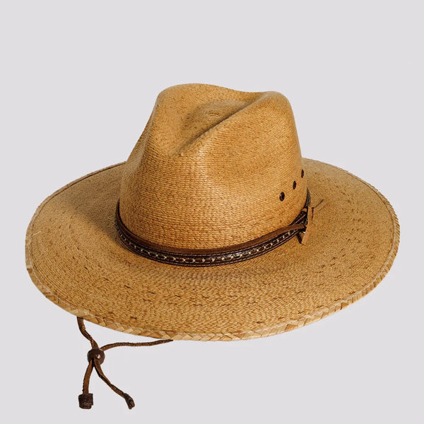 American Hat Makers Wide Brim Straw Fedora Sun Hat - NWT Florence Wide Brim Straw Sun Hat for Men & Women | UPF Sun  main image 2