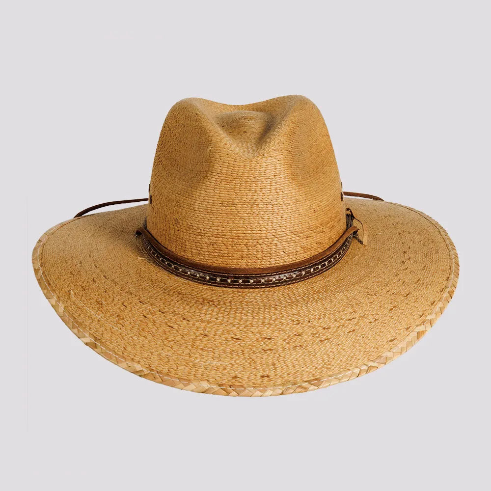 Falcon | Womens Tan Fine Mexican Palm Wide Brim Straw Sun Hat