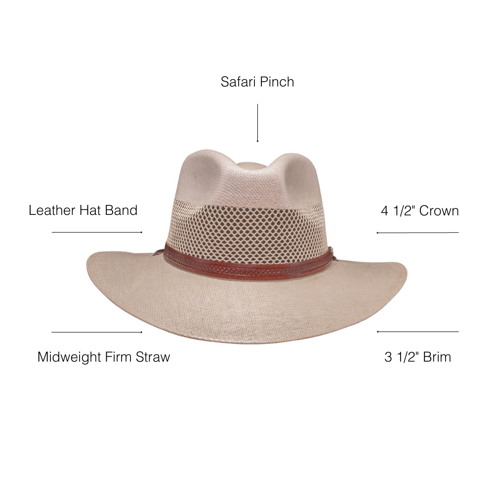 American Hat Makers Florence Vented Straw Hat