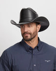 Gorge | Mens Leather Cattleman Cowboy Hat with Leather Hat Band