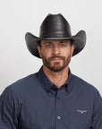 Gorge | Mens Leather Cattleman Cowboy Hat with Leather Hat Band