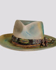 Graffiti | Womens Wool Felt Pinch Front Fedora Hat with Raw Edge