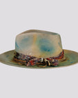 Graffiti | Womens Wool Felt Pinch Front Fedora Hat with Raw Edge