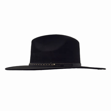 Granger | Womens Black Faux Suede Rancher Fedora Hat