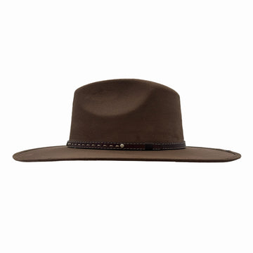 Granger | Womens Brown Faux Suede Rancher Fedora Hat