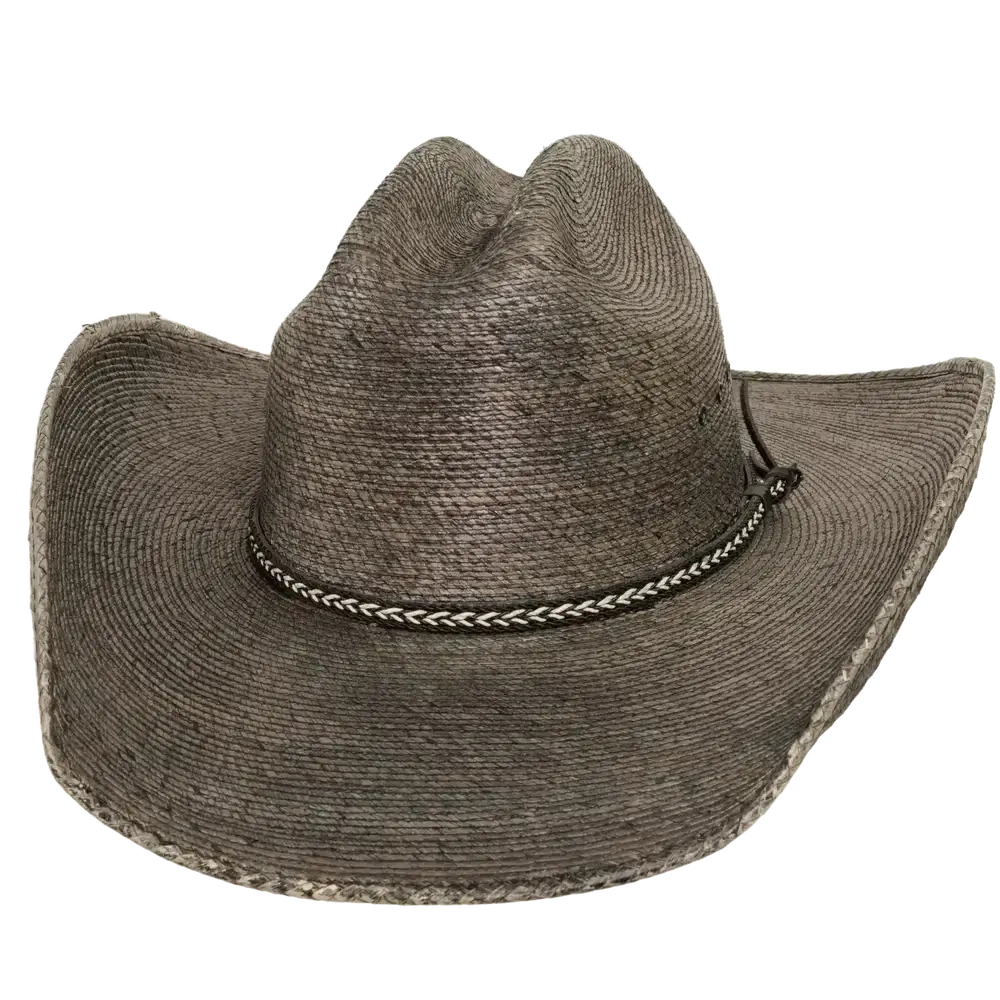 greystone grey straw cowboy hat front angled view