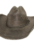 greystone grey straw cowboy hat front angled view