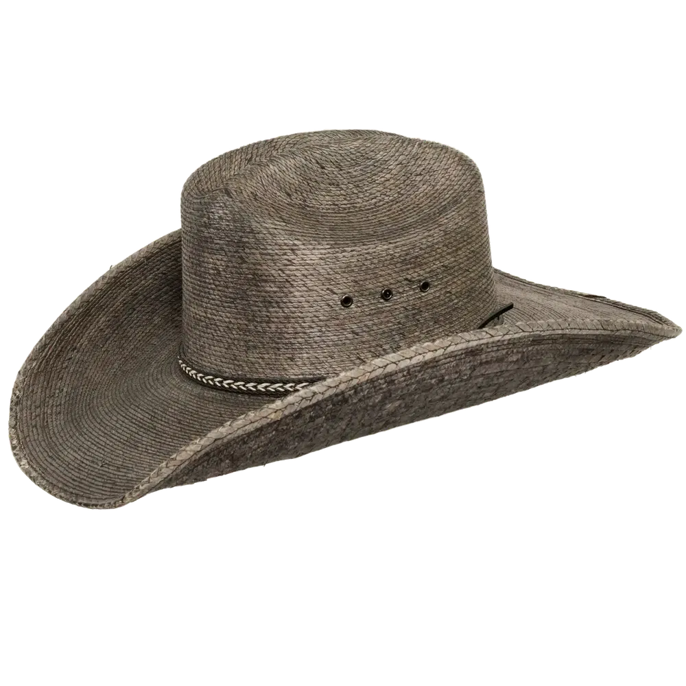 greystone grey straw cowboy hat angled right view