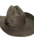 greystone grey straw cowboy hat back view