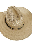 Gunman Men Straw Cowboy Hat Top View