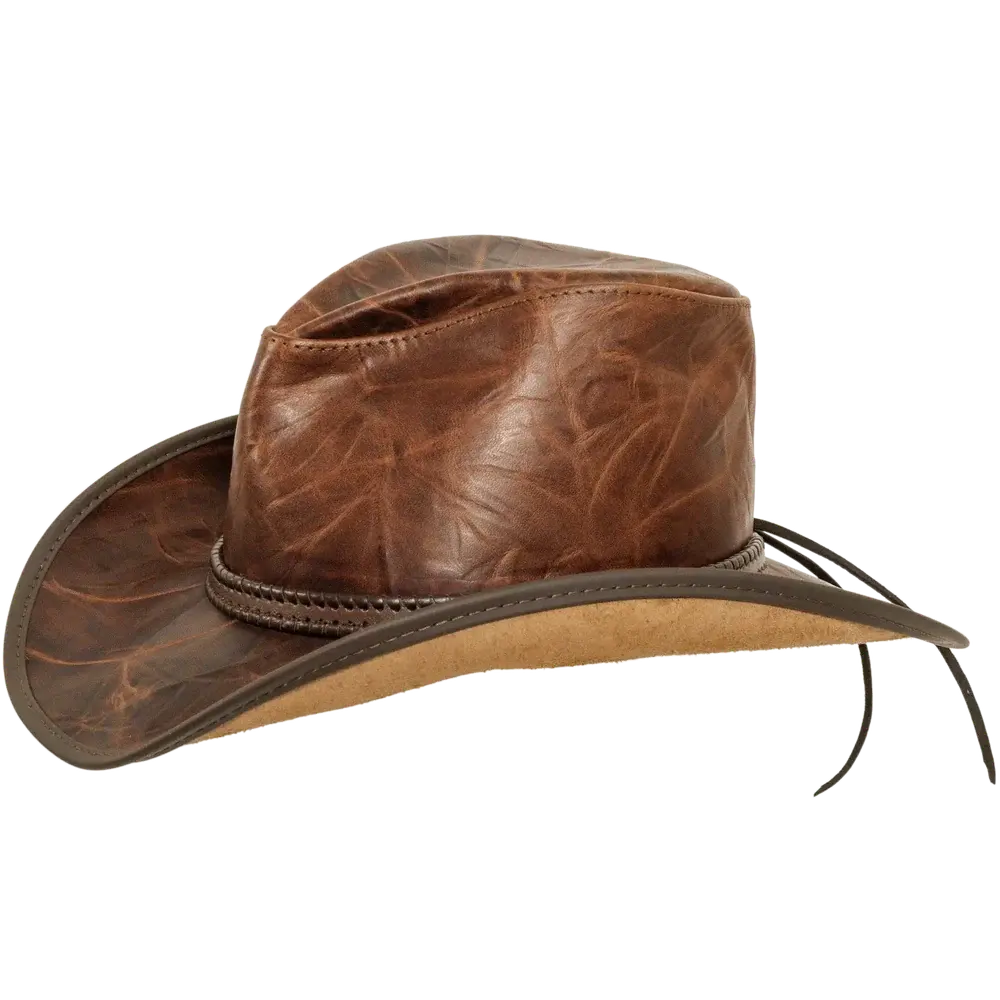 Harley Mens Brown Leather Cowboy Side Angled View