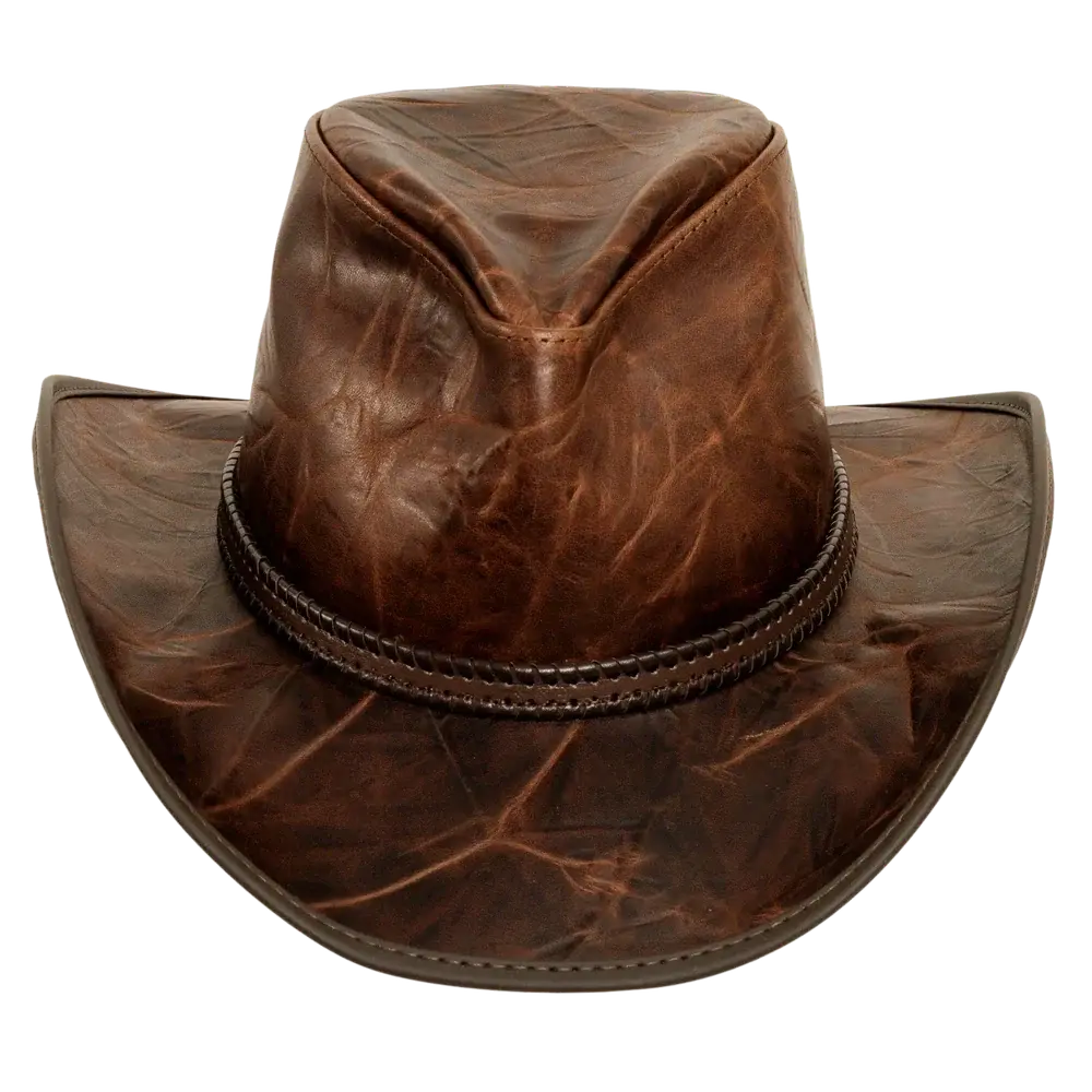Harley Mens Brown Leather Cowboy Front View