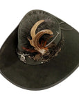 hook black suede leather top hat top view