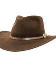 Huntsman Brown Felt Outback Hat Angled View