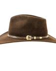 Huntsman Brown Felt Outback Hat Side Angled View