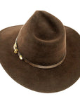 Huntsman Brown Felt Outback Hat Angled Top View