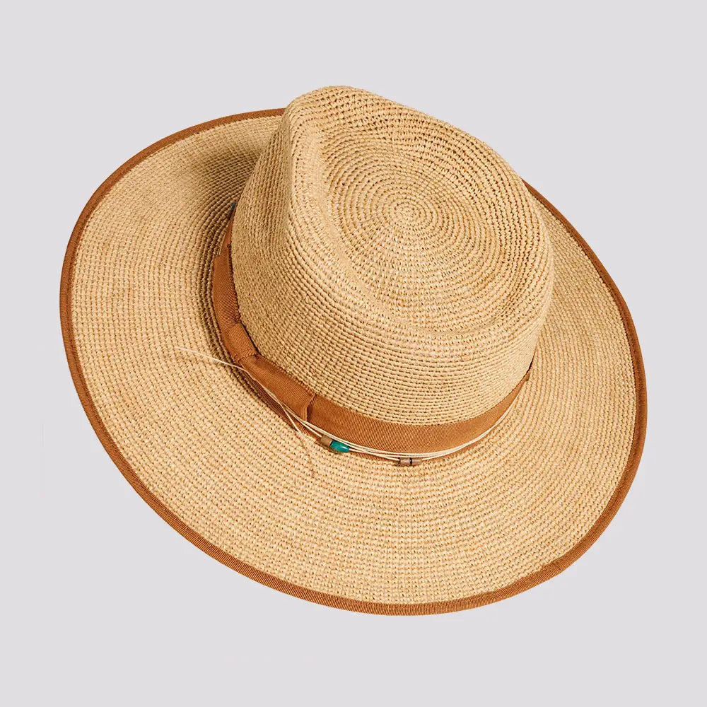 Inari | Womens Natural Crocheted Raffia Straw Sun Hat