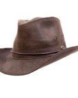 Irwin Brown Fabric Outback Fedora Hat by American Hat Makers angled view